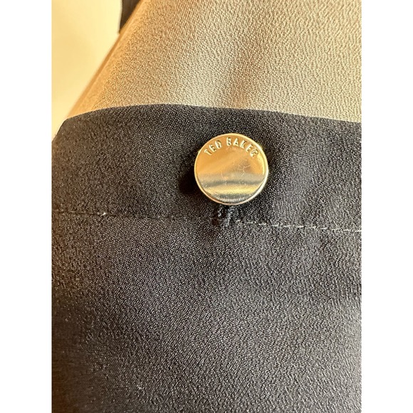 Ted Baker London Fonty Tan Black Orange Colorblock Shift Mini Dress sz 2=6 EUC - Picture 10 of 11